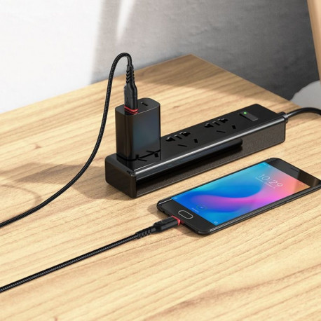 Cable USB A to Micro USB Hoco 2,4A 3 m X59 black