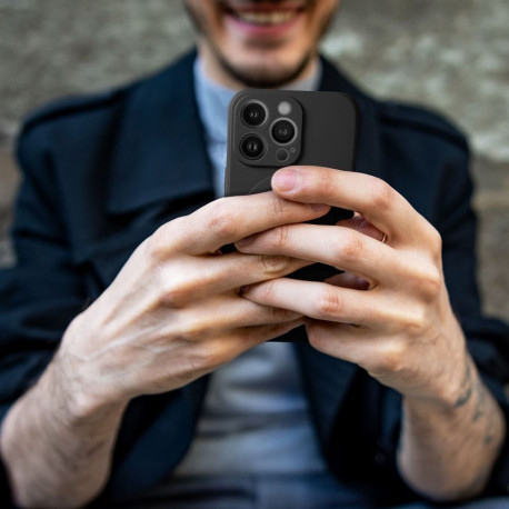 Case for Samsung S25 ULTRA Silicone Mag Cover compatible with MagSafe black