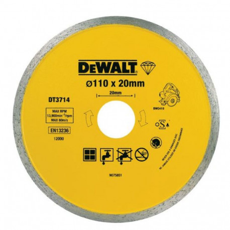 Dewalt 110x20mm continuous diamond disc for DWC410 (DT3714)