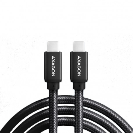 Axagon kaabel USB-C - USB-C 3.2 Gen1 PD 60W 3A 3m, must