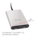 CLUB3D Thunderbolt 3 to Dual HDMI 2.0 Adapter