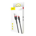 BASEUS cable USB A to Lightning 2,4A Cafule CALKLF-B19 1 m black red