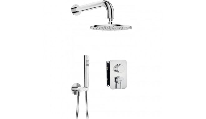 Concealed shower set with mixer box - with overhead shower