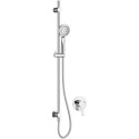 Concealed shower set with rail