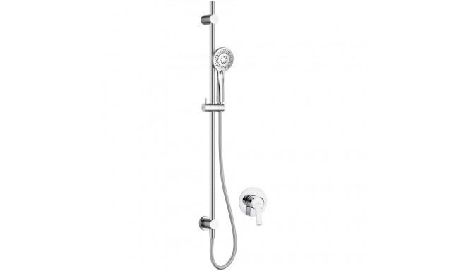 Concealed shower set with rail