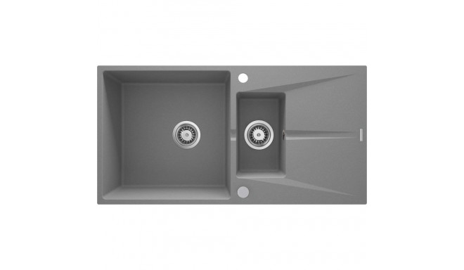 1.5-bowl granite sink with drainer