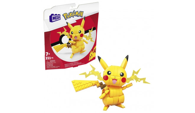 MEGA Pokémon ehitusklotside komplekt Pikachu (211 osa) ühe tegelaskujuga lastele