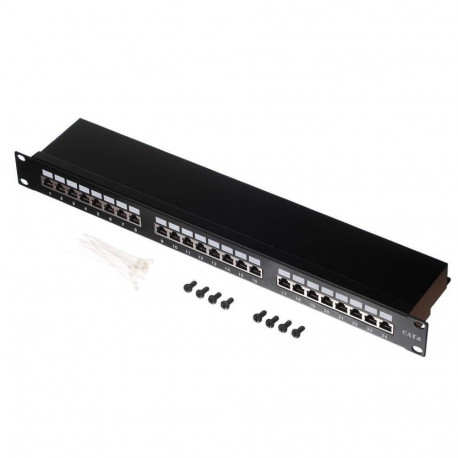 Netrack patchpaneel 19'' 24-pordiline Cat.6 FTP riiuliga