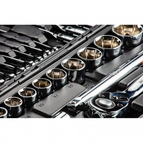 Padrunvõtmete komplekt 1/4", 1/2", 77-osaline, CrV