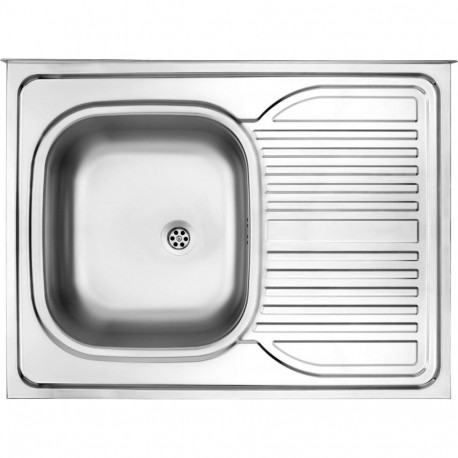 1-bowl steel sink with drainer on the right side - overlay