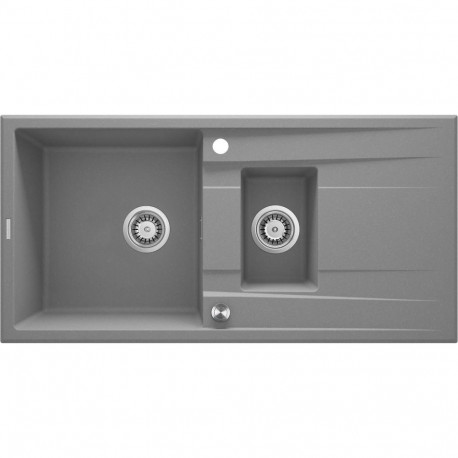 1.5-bowl granite sink with drainer