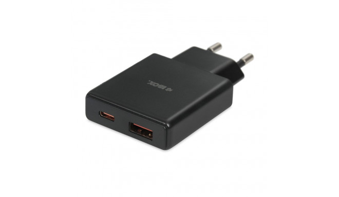 iBOX C-43 õhuke GaN PD30W seinalaadija, must