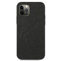Guess GUHCP12LRSAVSBK iPhone 12 Pro Max 6.7" black/black hardcase Saffiano Vintage Script