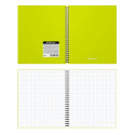 Wirebound notebook ErichKrause, Accent, assorted, А4, 80 sheets, squared, plastic cover, elastic clo