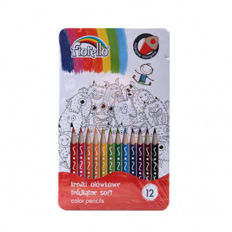 Värvipliiatsid FIORELLO 12tk metallkarbis
