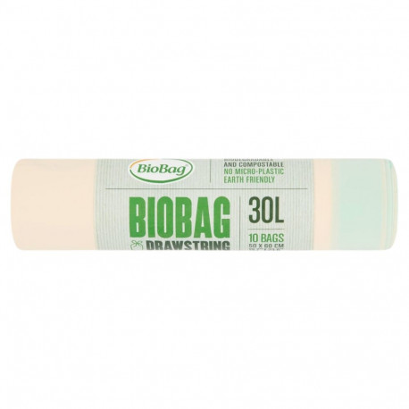 Prügikott nööriga 30L (500x600mm) 25mic biolagunev komposteeritav BIOBAG 10tk