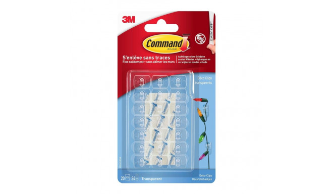 Kinnituskonks 3M COMMAND 17026CLR 20tk pakis läbipaistvad