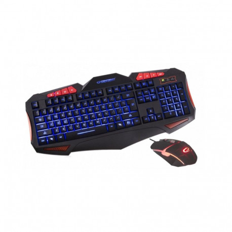 Keyboard Mouse Set - Esperanza Egk3000 Wired Backlit, Black