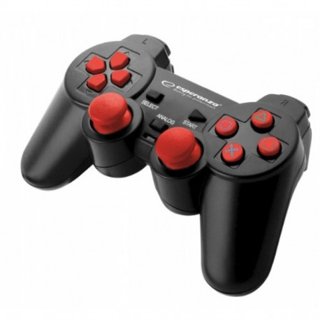 Game Controller - Esperanza EGG106R Wired USB 12-Button Vibration PC, PS2, PS3 Black, Red