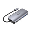 Active Hub - UNITEK USB-C 2X HDMI 4K, RJ45, PD 100W Grey