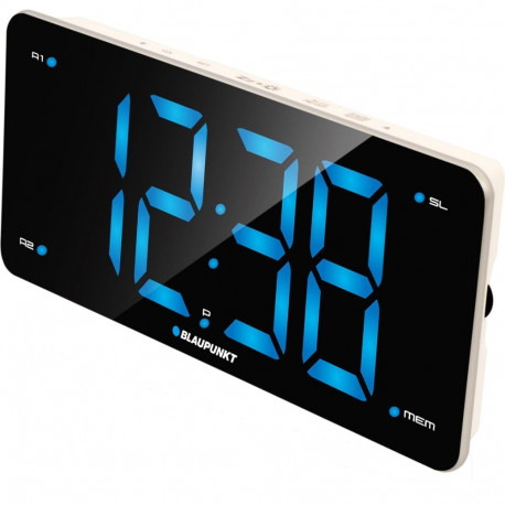 Digital Alarm Clock - Blaupunkt CR15WH USB Charging FM Radio Black, White