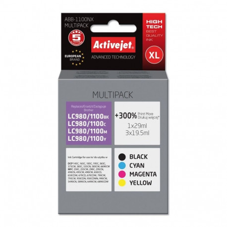 Printer Cartridge - Activejet Abb-1100nx, Black, Yellow
