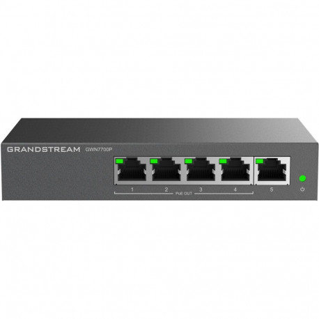 Unmanaged Switch - Grandstream GWN 7700P 5xGbE 4xPoE Black