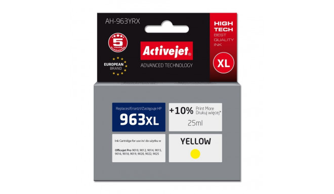 Printer Cartridge - Activejet Ah-963yrx, Yellow