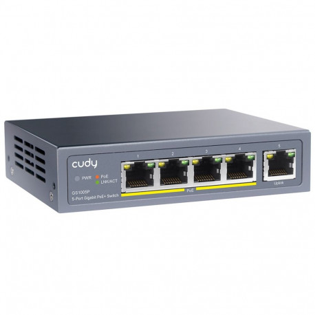 Network Switch - Cudy GS1005P Gigabit PoE 5 Ports Grey
