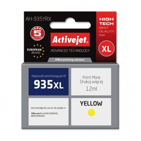 Ink Cartridge - Activejet Ah-935yrx 12ml Yellow