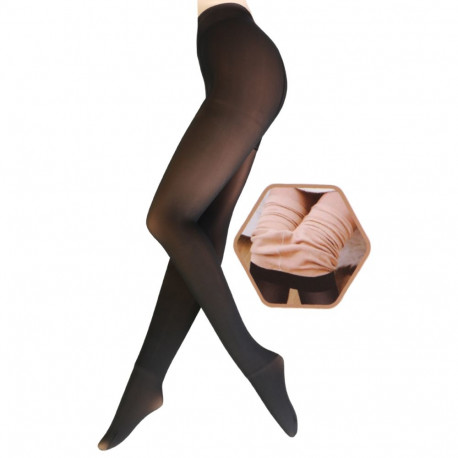 SOKISAHTEL FLAIR FLEECE musta värvi beeži sisuga sukkpüksid 442