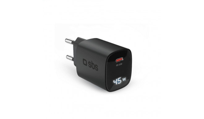 SBS PD Reiselader 45W USB-C LCD Display GaN schwarz