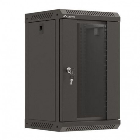 Wall-mounted installation rack cabinet 10 inches 9U 300x300 black