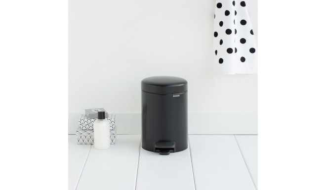 Prügikast 3L pedaaliga, Brabantia, NewIcon 11 33 21, K-26,4cm,L-16,8cm,S-23,5cm/ Matt black, matt mu