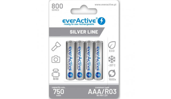 Everactive rechargeable HR03 750mAh Always ready Blistera iepakojumā 4gb.