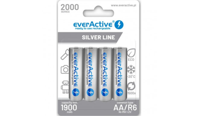 Everactive rechargeable HR6 1900mAh Always ready Blister Pack 4pcs.