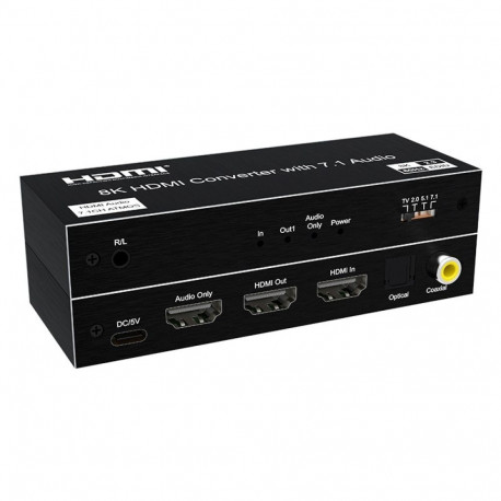 PremiumCord 8K@60Hz Audio Extractor HDR,outputs: stereo jack, SPDIF, RCA, HDMI