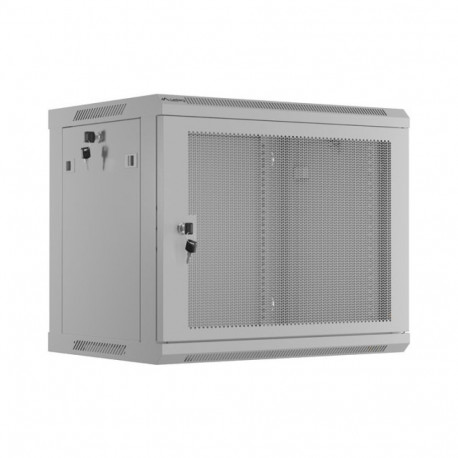 RACK CABINET 19" WALL-MOUNT 9U/600X450 WITH PERFORATED DOOR GREY LANBERG (FLAT PACK)