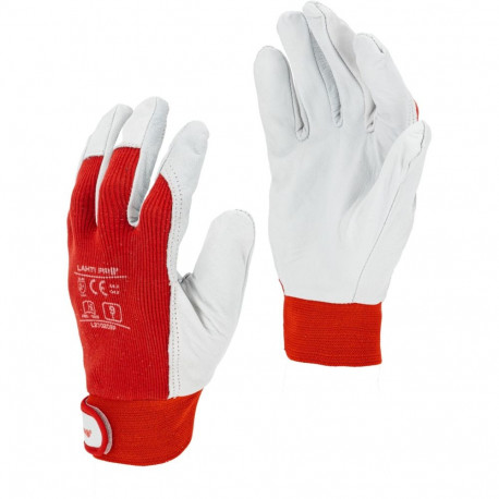 Rękawice ze skóry koz. czer. l270211p, karta,"11", ce, lahti