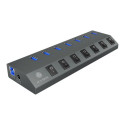 ICYBOX IB-HUB1701-C3 7-pordiline jaotur USB 3.0 Type-C ja Type-A liidese ning BC 1.2 toega