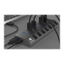 ICYBOX IB-HUB1701-C3 7-pordiline jaotur USB 3.0 Type-C ja Type-A liidese ning BC 1.2 toega