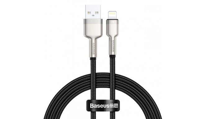 Baseus Cafule seeria metallist andmesidekaabel USB - Lightning 2.4A 1 m must (CALJK-A01)