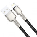 Baseus Cafule seeria metallist andmesidekaabel USB - Lightning 2.4A 1 m must (CALJK-A01)
