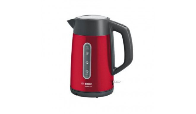 Bosch Kettle DesignLine TWK4P434 Electric, 2400 W, 1.7 L, Stainless steel, 360 rotational base, Red/