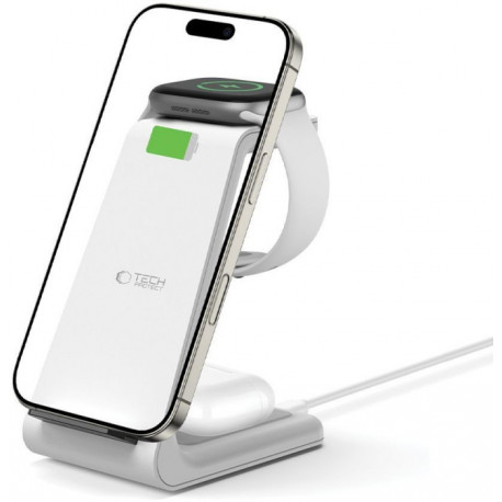 Tech-Protect juhtmevaba laadija A36 3in1 QI15W, valge