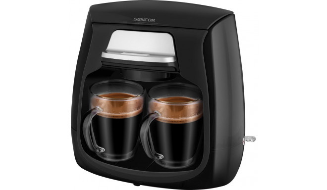 Kohvimasin kahele tassile Sencor SCE2100BK, must