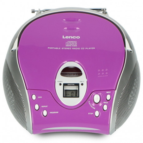 Portable stereo FM radio with CD player Lenco, violet