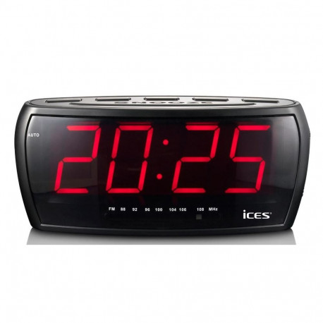 FM clock radio display 1.8" Lenco, black