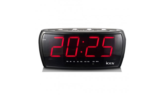 FM clock radio display 1.8" Lenco, black