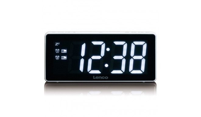 FM alarm clock radio with night light Lenco, white